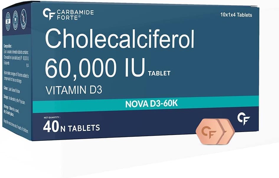 D3 vitamīns 60000 SV - košļājamā holekalciferols D vitamīna papildinājums sievietēm un vīriešiem - 40 tabletes