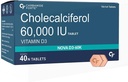 D3 vitamīns 60000 SV - košļājamā holekalciferols D vitamīna papildinājums sievietēm un vīriešiem - 40 tabletes