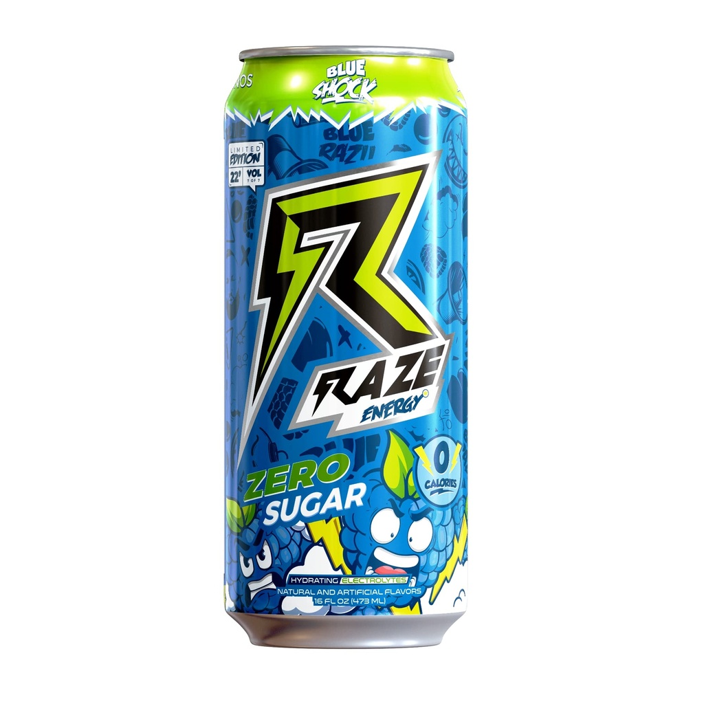 Repp sporta Rāzes enerģijas dzērienu kārbas (zilais šoks)