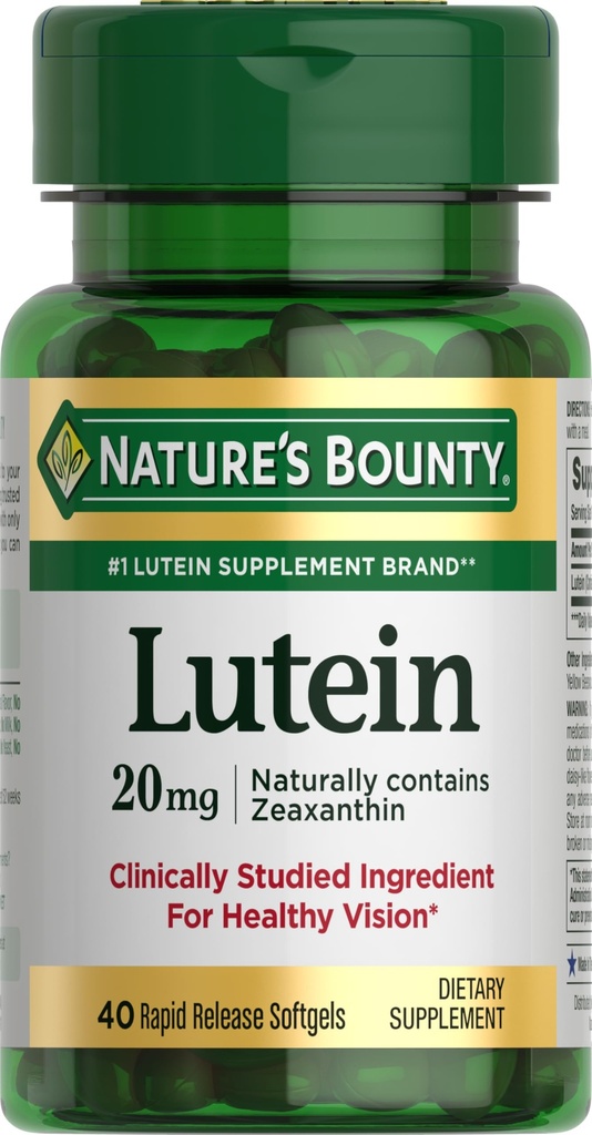 Nature's Bounty Lutein 20 mg, 40 Softgels