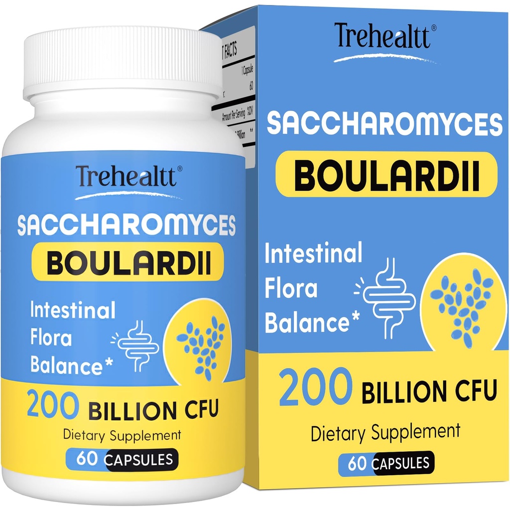 Saccharomyces Boulardii Probiotics 200 miljardu KVV, klīniski studīta probiotika sievietēm un vīriešiem Zarnu, Imūnsistēmas un gremošanas traktam, Acid Resistant & Shelp-Stable, 60 dienu piegādes
