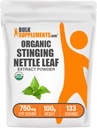 BulkSupplements.com Organic Stinging Nattle Extract Powder - Nettle Leaf Extract, Herbal Papildinājums - Vegan & Gluten Free, 750mg per Serving, 100g (3.5 oz) (1 iepakojums)