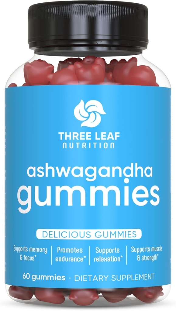 Ashwagandha Gummies for Men & Women - Ashwagandha papildinājumi atbalsta Focus, Atmiņas, Mierīgums & Enerģija - Ashwagandha Extract Gummy - 60 Gumijas