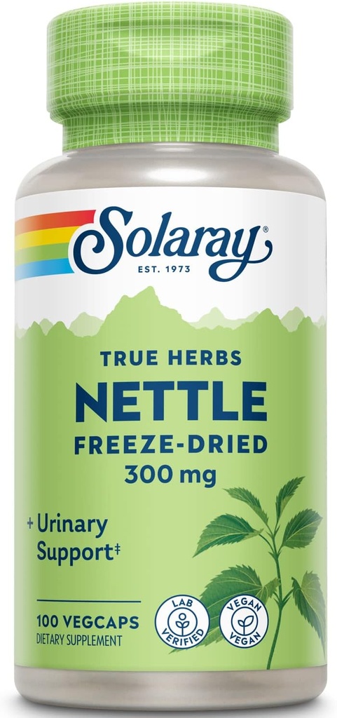 SOLARAY Nattle Leaf Freeze žāvēts, Veg Cap (Btl-Plastic) 300 mg 100cm