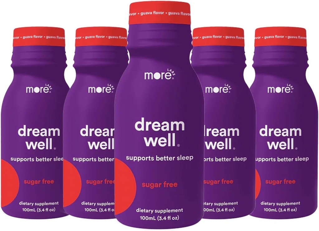 Vairāk Laboratorijas Dream Labi Holistisks Miega Shot Drink 5 Iepakojums , Ne-Habit Forming , Lemon Balm, Melatonin un Glicine , Miega atbalsts Risinājums