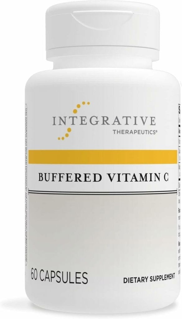 Integratīvie terapeitiskie līdzekļi Buferētais C vitamīns 1 000 mg - Viegli, viegli, katru dienu Imūnsupports ar magniju un kalciju * - Antioksidantu atbalsts veselai ādai un savienojošiem audiem * - 60 Vegan kapsulas, 1