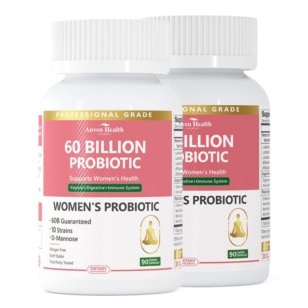 Probiotikas un prebiotikas sievietēm pH Svars un Gremošana - 60 miljardi Vagināla Probiotika ar Dzērveņu un D-mannozes Gut, Urīna, Imūnās veselības, Vegan & Non-GMO     - 180 Kapsulas