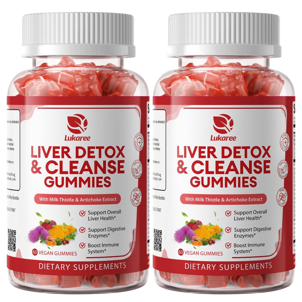2 Iepakojums Lukaree Aknu tīrīšana Detox & Remonts Gummies 