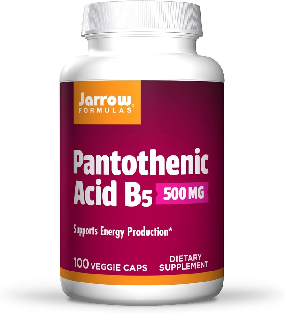 Jarow Formulas Pantothenic Acid B5 500 mg - 100 Veggie Caps - Essential B Vitamīnu - Enerģijas ražošanas un vielmaiņas atbalsts - 100 Servējumi, iepakojumā 3