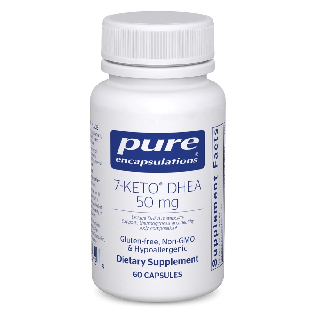 Tīra iekapsulācija 7-Keto DHEA 50 mg • Unikāls DHEA metabolīta papildinājums, lai atbalstītu thermogenesis un veselīgu ķermeņa sastāvu * - 60 kapsulas
