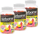 Airborne 500mg Vitamīns C + cinks Imūnās atbalsta papildinājums Gumijas bērniem, Asorti augļu Flavor, bez lipekļa Drafted Blend ar spēcīgiem antioksidantiem Vitamīni C & E, 42 Gumijas (3 iepakojumā)