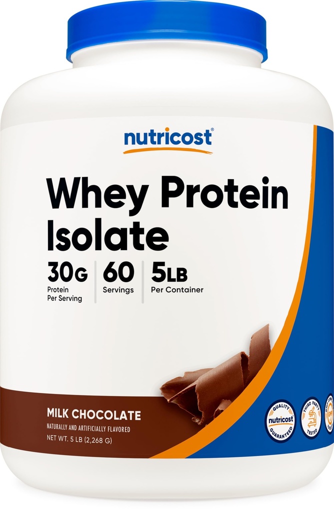 Nutricost sūkalu proteīna izolāta pulveris (Piena šokolāde) 5LBS