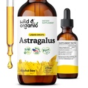Wild & Organic Astragalus Tincture - Imūnsupport Drops w/Astragalus Root Extract - Augu papildinājums nomierinājumam un relaksācijai - Vegāns, bez cukura un alkohola - 2 fl oz