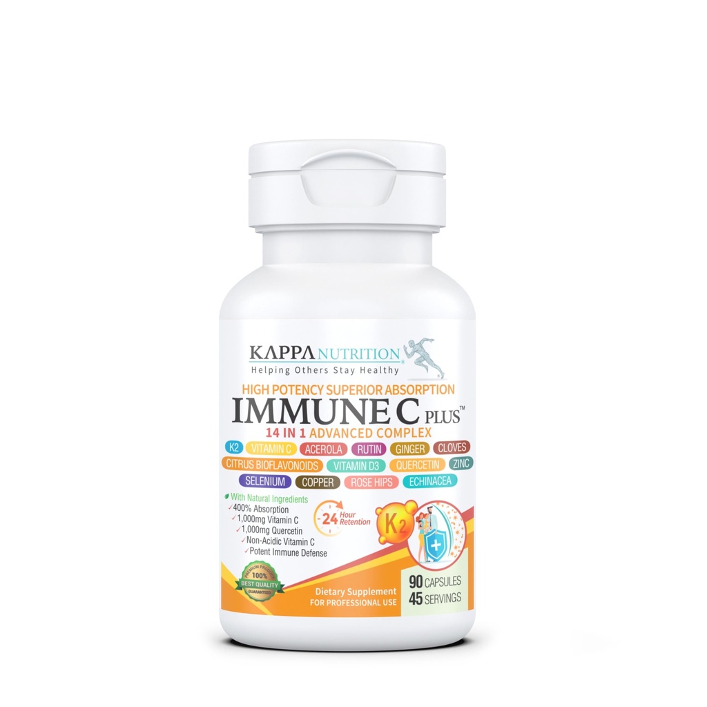 Quercetin 1 000mg, vitamīns C 1 000mg, cinks 50mg, vitamīns D3 5000iu, selēns, varš, acerola, ingvers, Rutin, rūgtais apelsīns, roze Hips, ehinācija, imūnais C Plus, 14 in 1 Imūnais C Plus (90 grāfs)