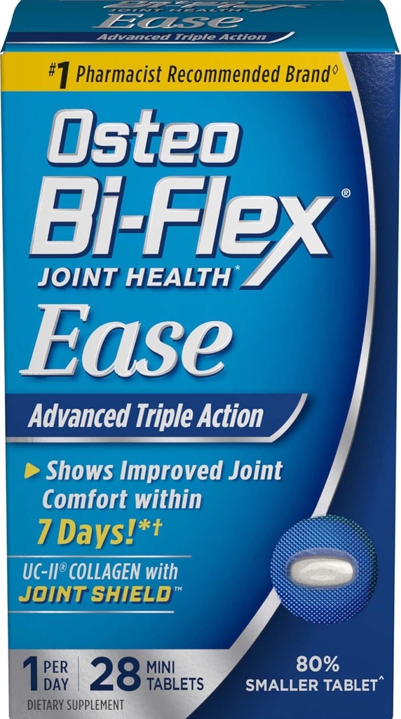Osteo BiFlex vienu reizi dienā, kopīgās veselības Ease, Advanced Triple Action, 28 Mini tabletes