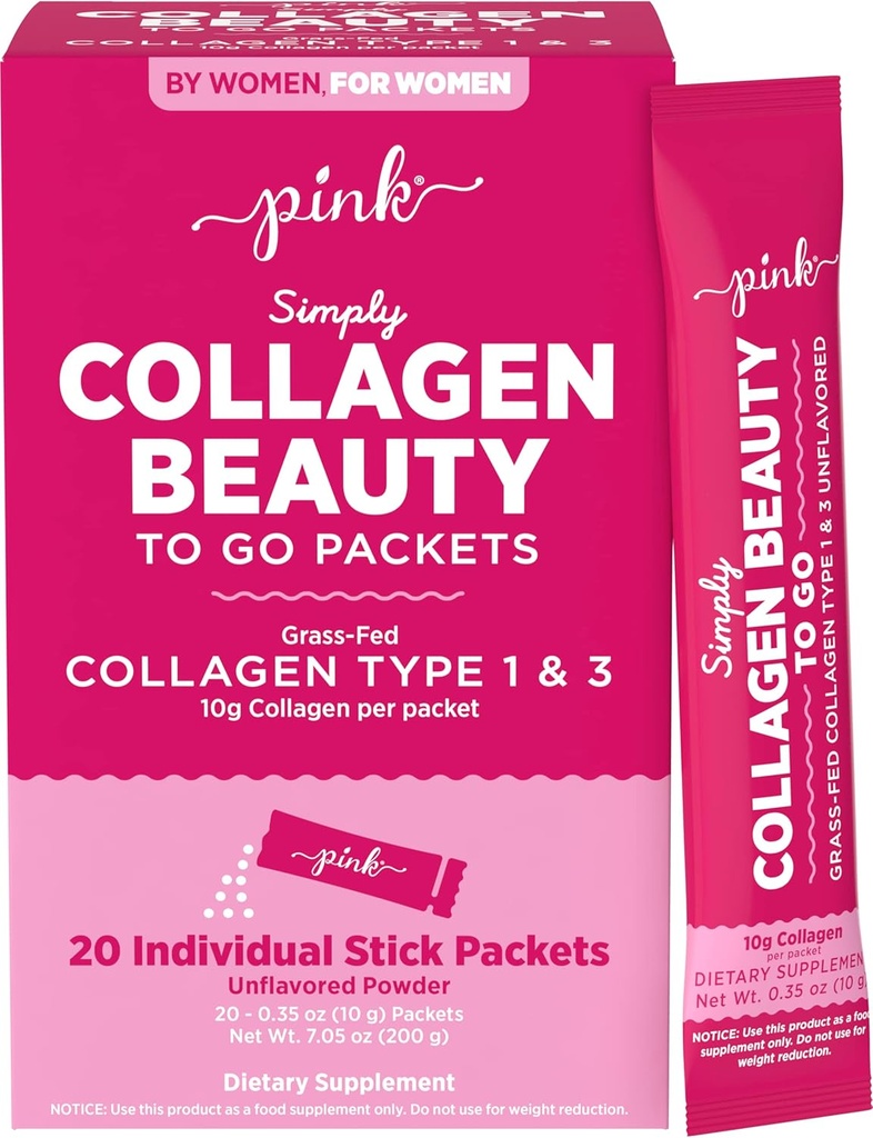 PINK kolagēna pulveris, lai dotos; 20 Travel Packets; 1. un 3. tips: Neuzliesmojošs pulveris; bez lipekļa un ne-GMO zāles peptīdi