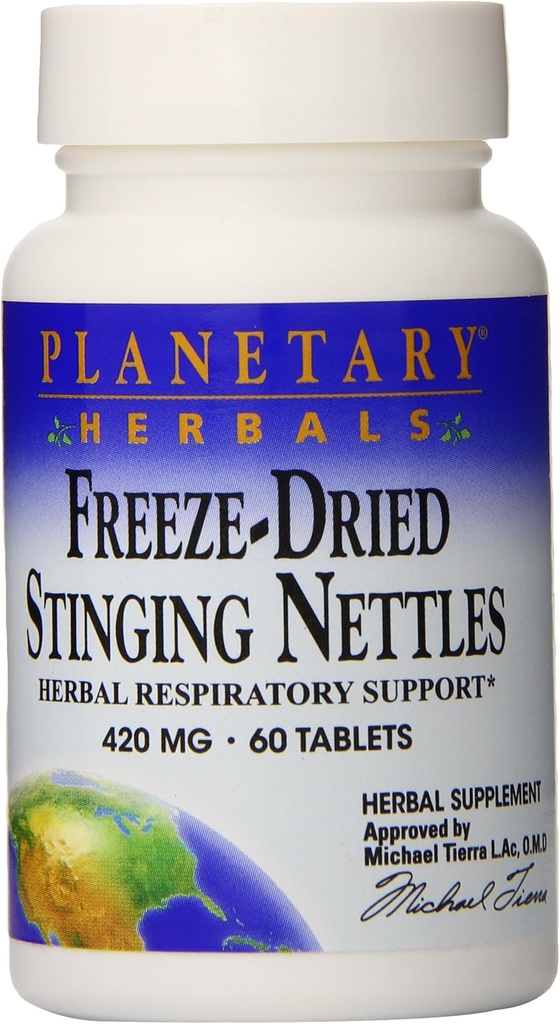 Planetary Herbals Freeze Kaltētas Dzeloņas Tabletes, 60 Skaits