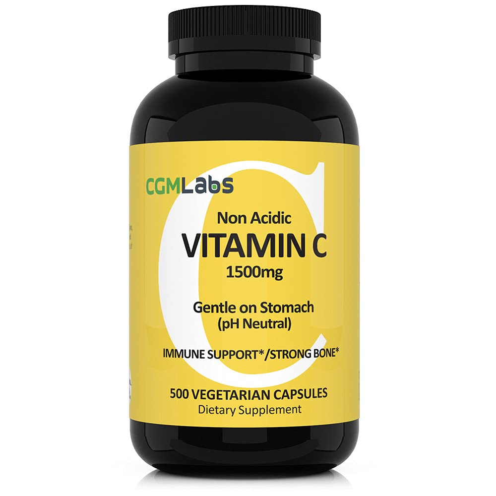 Non Acidic vitamīns C Diētiskā papildinājums 1500mg ar kalciju. Maiga kuņģa, imūnās/bones balstviela (500)