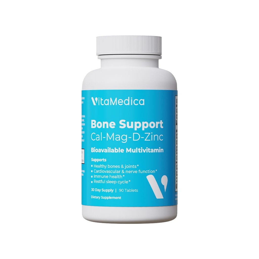 VitaMedica - Kaulu atbalsts - Papildinājums kauliem un locītavām - Kalcijs - Magnijs -- Vitamīns D & K vitamīns - Borons -- Chelated Minerals - Kaulu atbalsts - Dabīgs miegs - Ražots ASV 90 Ct - 30 Kalpojumi