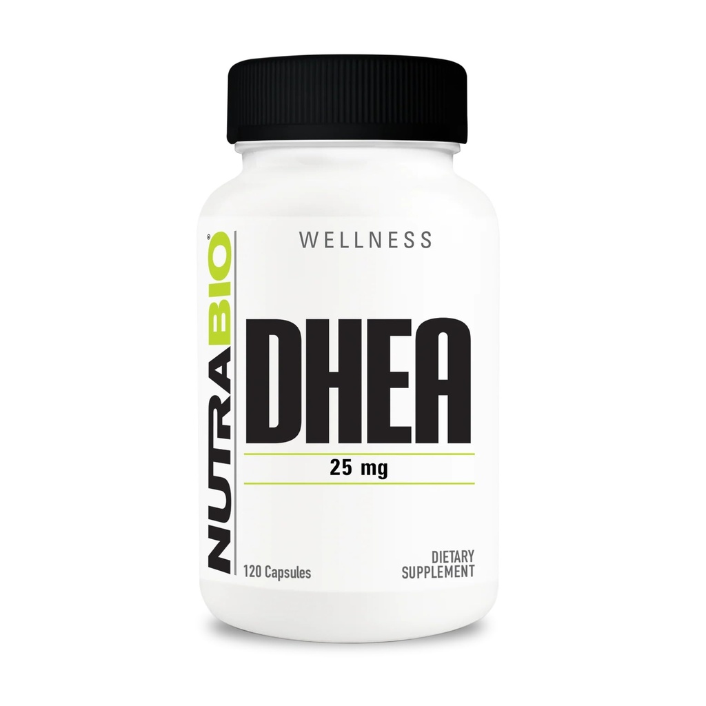 NutraBio DHEA Supplement for Men and Women, 25 mg, 120 Capsules