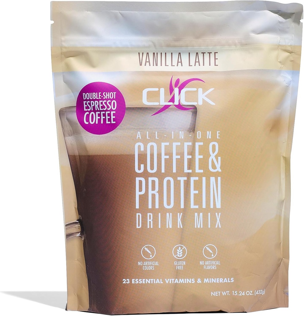 Klikšķiniet Kafijas proteīna pulveris -- Double Shot Espresso - 16g Olbaltumvielas - 23 Essential Vitamīni -- Zema Calorie Ēdienreizes aizstāšana - 150mg Kofeīns -- Bez lipekļa -- Nav Mākslīgi Flavors vai Krāsas -- Vanilla