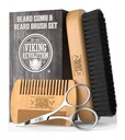 Viking Revolution Beard Comb & Beard Brush komplekts vīriešiem -- dabas Boar Bristle Brush un divējādas darbības bumbieru koka Comb w/Velvet Travel Pouch - Great for Grooming Beards and Mustaches