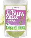 XPRS Nutra Organic Alfalfa pulveris - Premium Vegan papildinājums, kas bagāts ar kalciju, antioksidantiem, vitamīniem - Farmer Alfalfa papildinājums bērniem un pieaugušajiem - Vegan Friendly Healthy Leaf (4 Ounce)