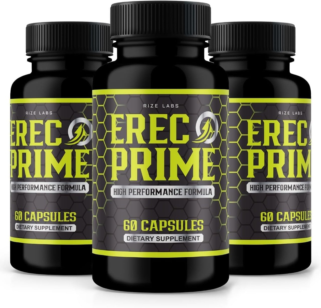 rize laboratorijas (iepakojums no 3 Erec Prime tabletes vīriešiem, augstas veiktspējas formula, All-Natural atbalsts maksimālās veiktspējas un vispārējo veselību, Oficiālās atsauksmes (180 kapsulas)