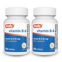Rugbija B-6 vitamīna tabletes - 25mg vitamīna B6 - uztura bagātinātājs - 100 Skaits (2 iepakojumi)