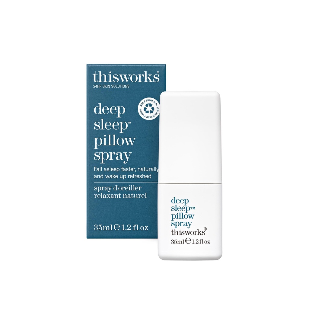 ŠĪS VIRSMAS Dziļs miegs Pillow Spray – Ātri darbojas dabas formula ar Lavanda relaksācijas un atpūtas miega – 35 ml (1,2 fl oz) Mini ceļojumu izmērs