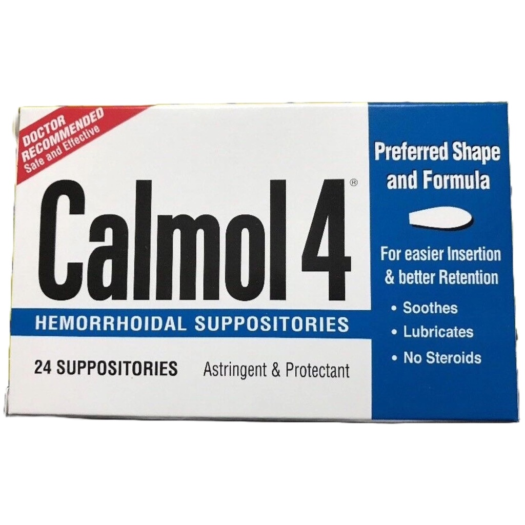 Calmol 4 Hemorrhoidal Supozitoriji ar nomierinošu dabas sastāvdaļas, 24 Skaits