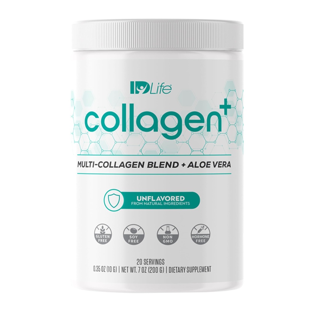 IDLife Collagen+ pulvera dzēriens - multi-collagen Blend ar Fulvic Acid & Aloe Vera - veselīgai matiem, ādai, nagiem, locītavām & Gut - 20 Kalpojumi / 200g