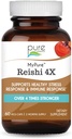 PURE ESSENCE LABS MyPure Reishi 4X Organiskās sēnes Papildinājums - 100% Reāls sēņu ekstrakts imūnsupport, Stress Relief, Build Energy (60 kapsulas)