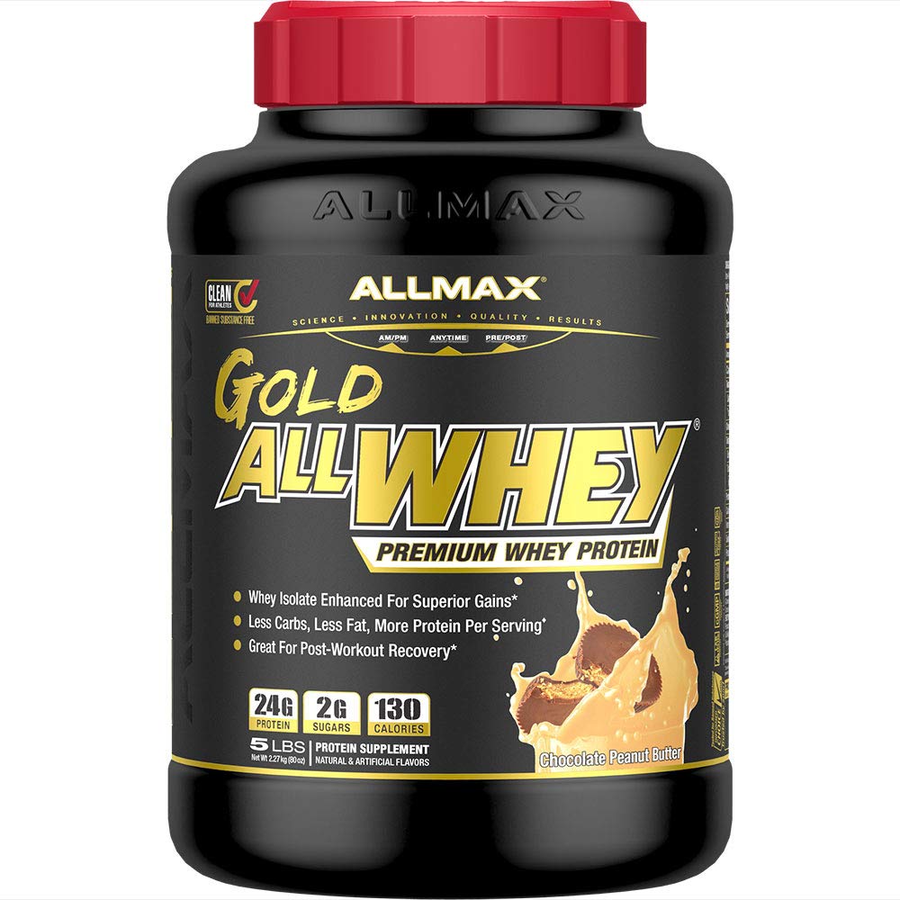 ALLMAX zelta ALLWHEY, šokolādes zemesriekstu sviests - 5 lb - 24 Grams proteīna uz vienu mērkaroti - bez lipekļa, zemu ogļhidrātu un zemu cukura - Aprox. 71 Kalpo