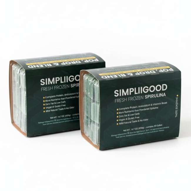 Spirulīna Cubes - augstas olbaltumvielas, vitamīns-Rich Superfood ar dabas Flavor - Vegan, lipeklis-free Nutrient Powerhouse Spirulina Pods Gludekļi - (840, Grams)
