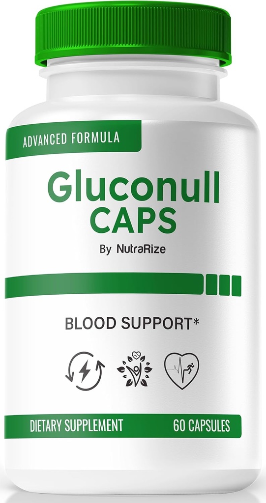 Gluconull Caps, oficiālā Gluco NullCaps formula, tīrs atbalsts stabiliem līmeņiem un degvielas enerģijai vispārējai veselībai, All-dabīgas sastāvdaļas, Gluco Null Glyco Optimizer (60 kapsulas)