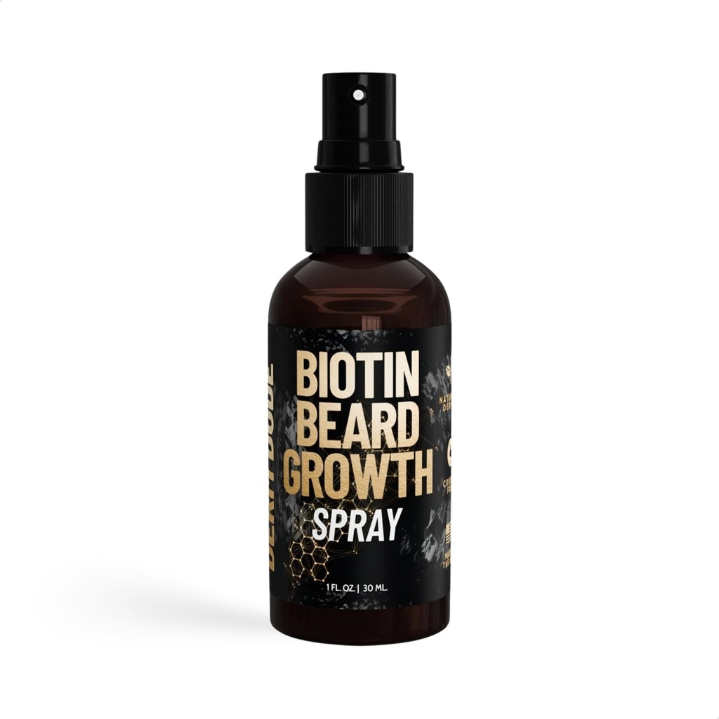 Derm Dude Biotin Beard Growth Spray vīriešiem   ; Formulēts ar Biotin & Bamboo ekstraktu matu izaugsmei ; veicina Biezāks Fuller Beards ; Lai spēcīgāku veselīgu bārda augšanu, Non-Greasy Grooming- 1 oz