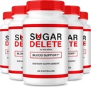 NutraRize (5 Pack) Cukurs Dzēst Kapsulas, Oficiālais atbalsts Formula vispārējai veselībai, Cukura Dzēst tabletes, lai saglabātu veselīgu stabilu līmeni, Premium SugaDelete Pastillas Review (300 Kapsulas)