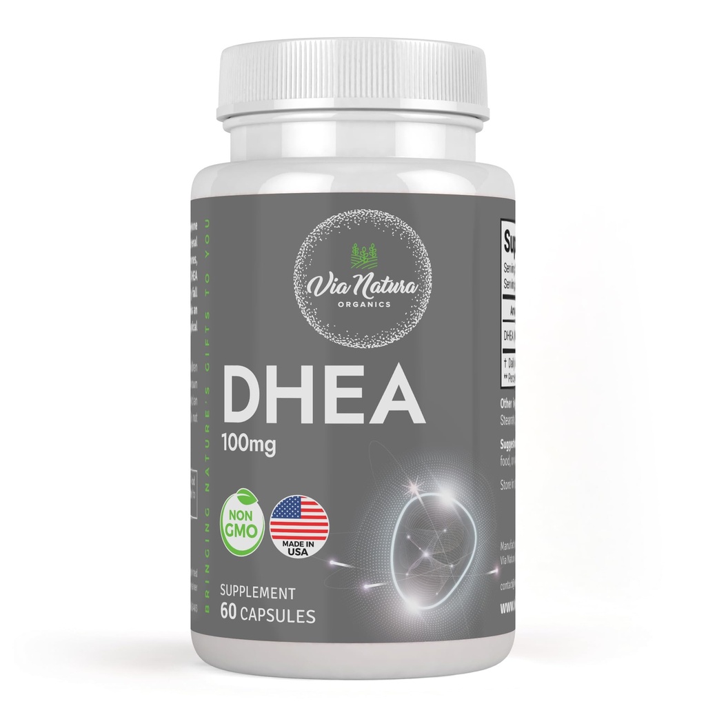 DHEA 100 mg - ne-GMO -- Bezglutēna papildinājums - 60 kapsulas