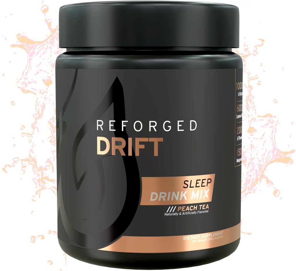 Drift Miega Dzēriens Mix - Calm Magnija Pulveris Miega palīglīdzeklis Papildinājums - Melatonīns Miega pulvera Papildinājums ar Magniju, Lemon Balm, L-Teanīnu, L-Glycine - Pesch Tea, 30 Servē