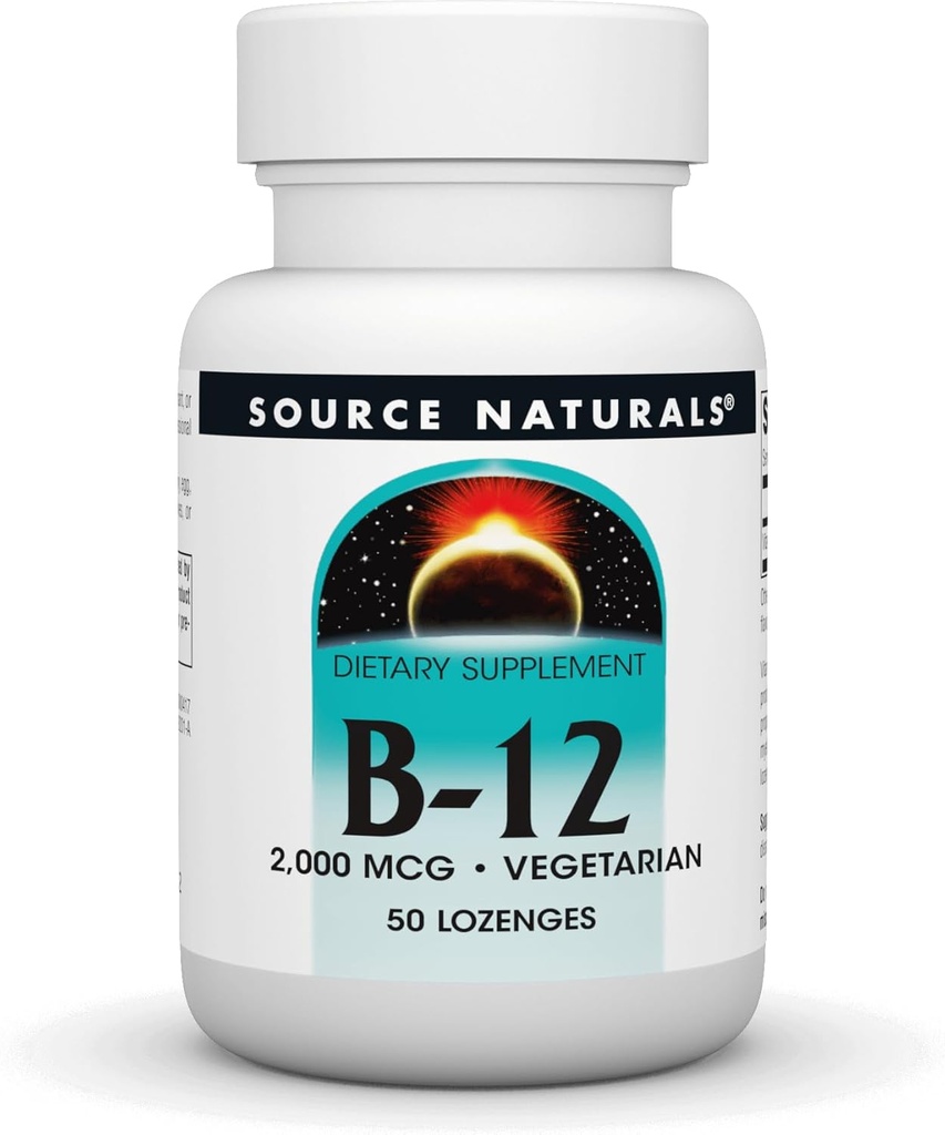 Avots Naturals Vitamīns B-12, 2000 μg atbalsta enerģijas ražošanu - 50 Lozenges