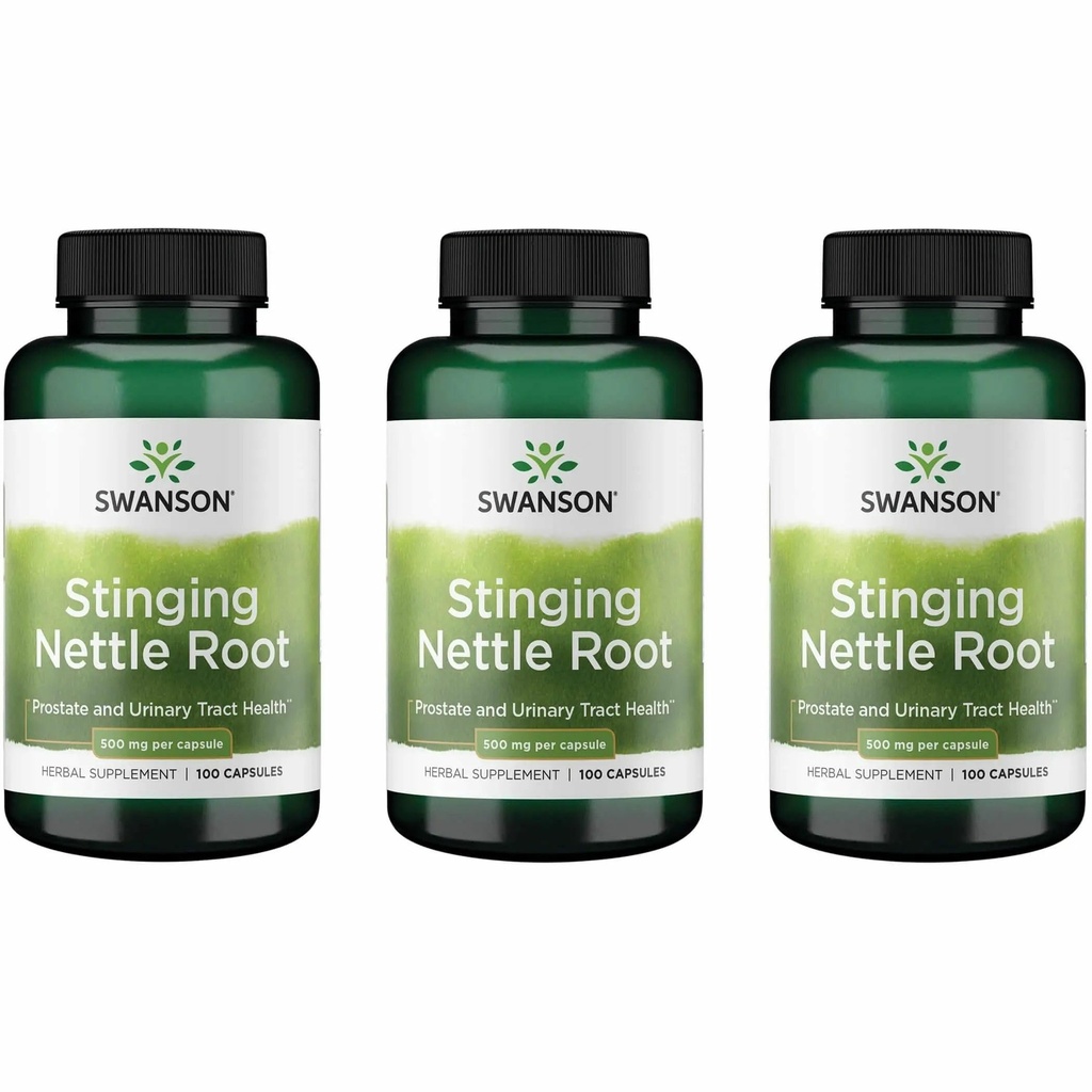 Swanson Stinging Nettle Root (Urtica Dioica) - augu valsts papildinājums - (100 kapsulas, 500 mg) (3 iepakojumi)