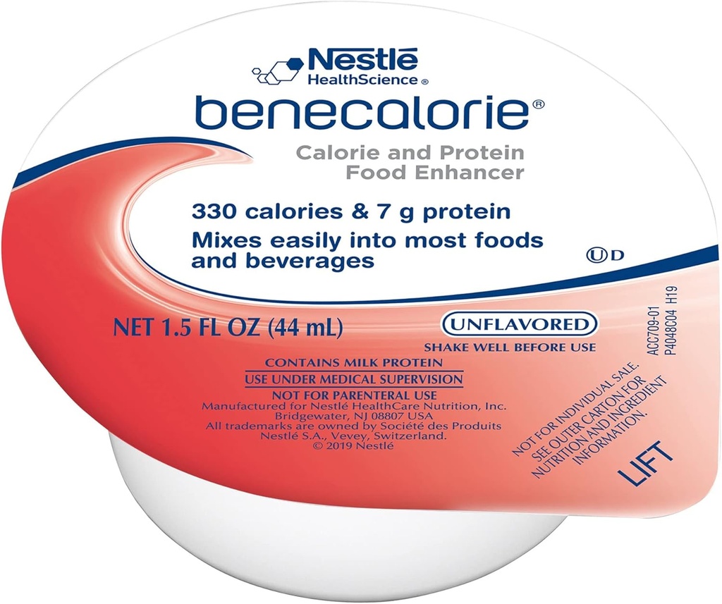 Benecalorie Calorie and Protein Engineer - Neflavored (330 Calories, 7g Protein) - 1.5 fl oz Cups, 24 Pack