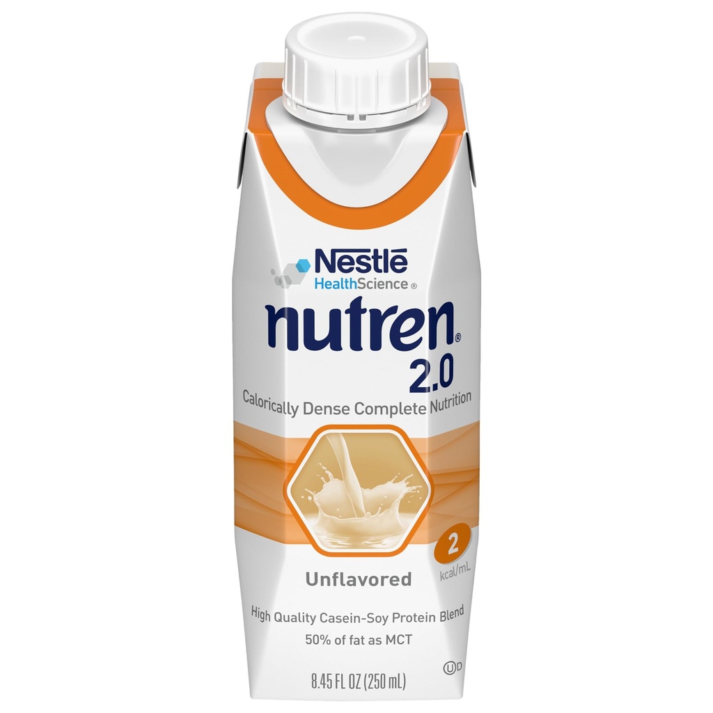 Nutrēns (2,0 kcal/ml) Kaloriju blīvo cauruļu barošanas formula, neflavorēts, 8,45 Fl Oz vai 250 ml (24. iepakojumā)