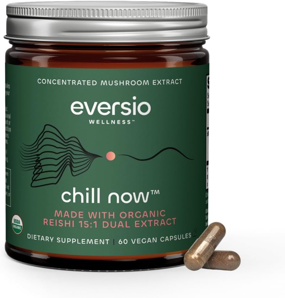 CHILL Now Organic Reishi sēņu papildinājums - 15:1 Reishi Dual ekstrakts 60 Vegan kapsulas (250mg)