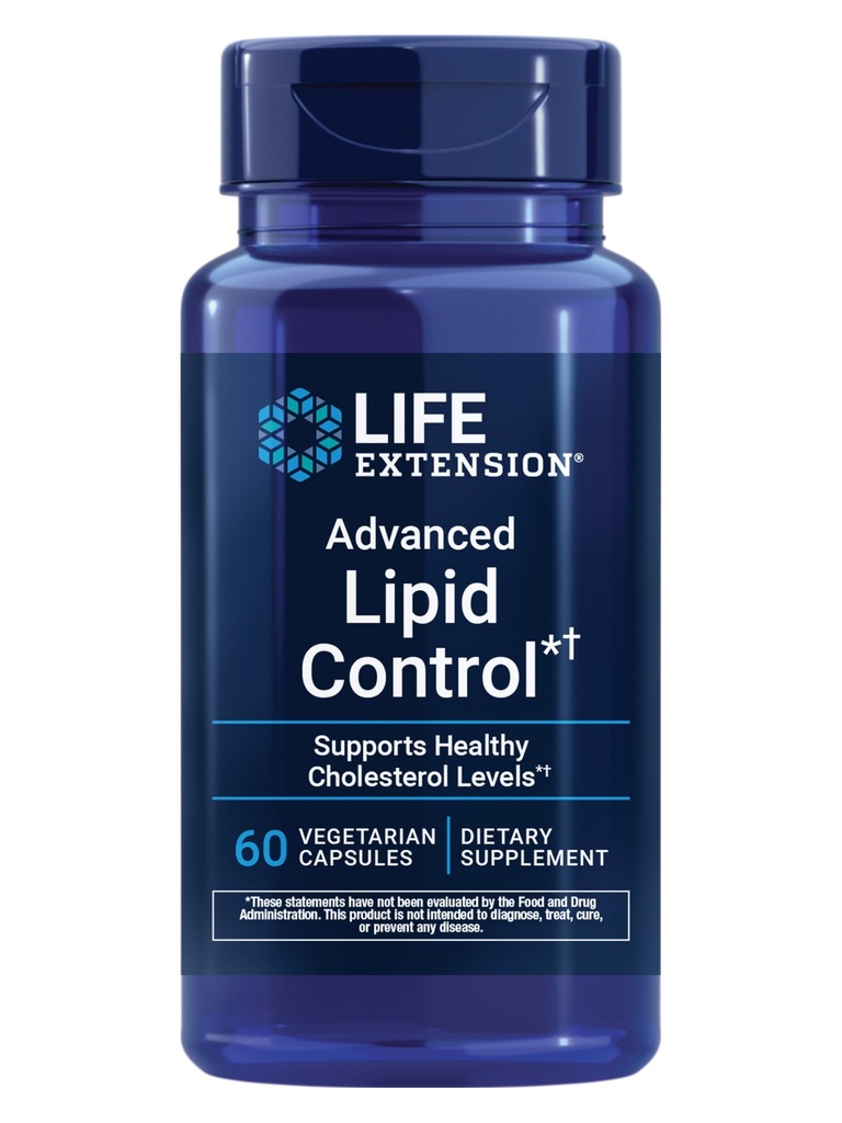 Life Extension Advanced Lipid Control, amla ekstrakts, Indijas ērkšķogas, sirds veselība, endotēlija veselība, veģetārietis, bez lipekļa, 60 kapsulas