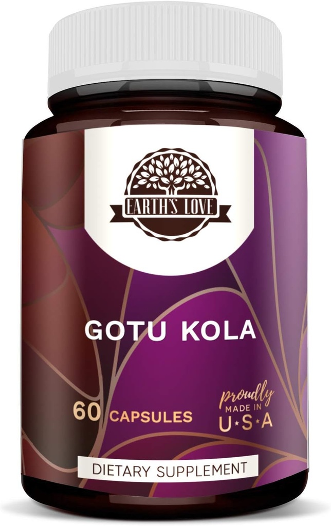 Zemes mīlestība - Gotu Kola 60 kapsulas, 500 mg, Gotu Kola (Centella Asiatica) Kaltēts ārstniecības augs (60 kapsulas)