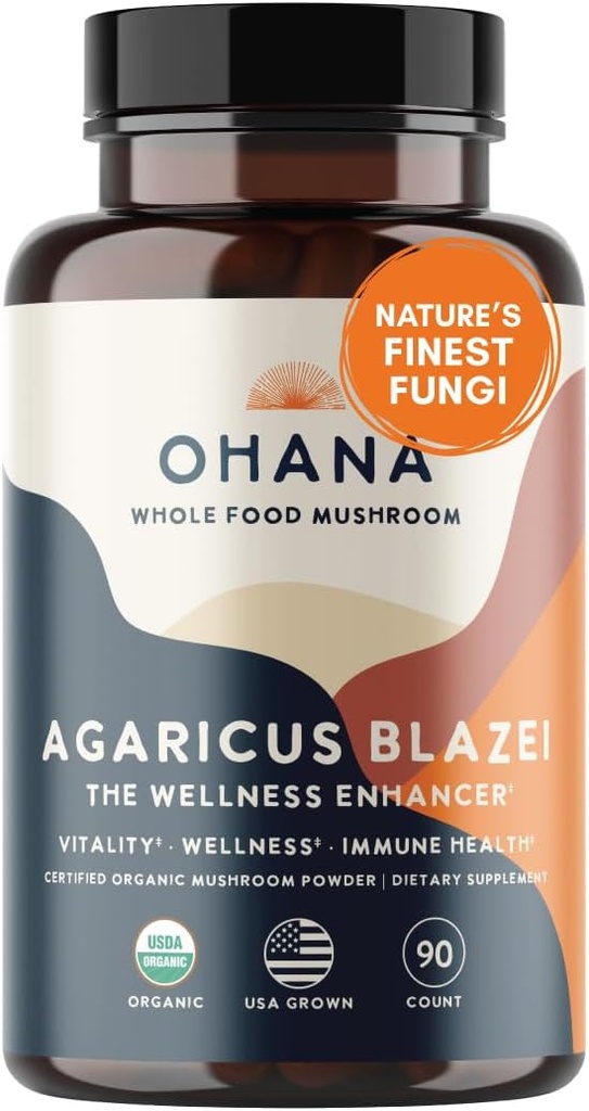 Aloha zāles Pure Agaricus Blazei 500 mg 90 Veģetārās kapsulas Certified Organic