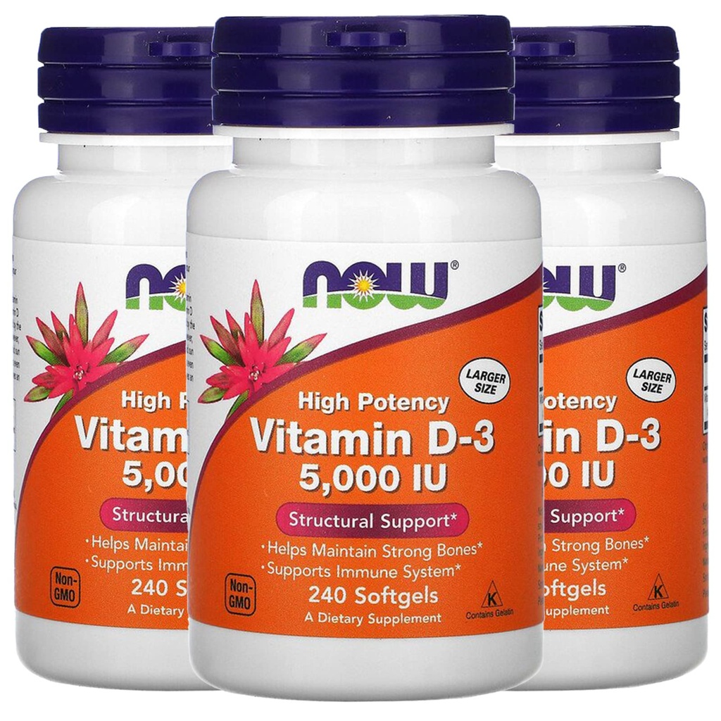 Tagad D-3 vitamīns 5000 SV, 240 softgeli, iepakojumā 3