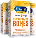 Enfamil D-Vi-Sol D vitamīna šķidruma papildu pilieni zīdaiņiem, kas atbalsta spēcīgus zobus un kaulus jaundzimušiem zīdaiņiem, viegli lietojami, bez lipekļa, 50 ml piliena pudelē, iepakojumā pa 3